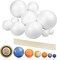 Solar System Project Kit, Planet Model Crafts Includes 14 Mixed Sized Polystyrene Spheres Balls and 10 Pieces 24 cm Long Bamboo Sticks for School Science Projects